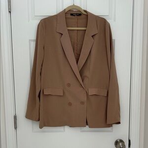 Sugarlips Tan Double-Breasted Blazer